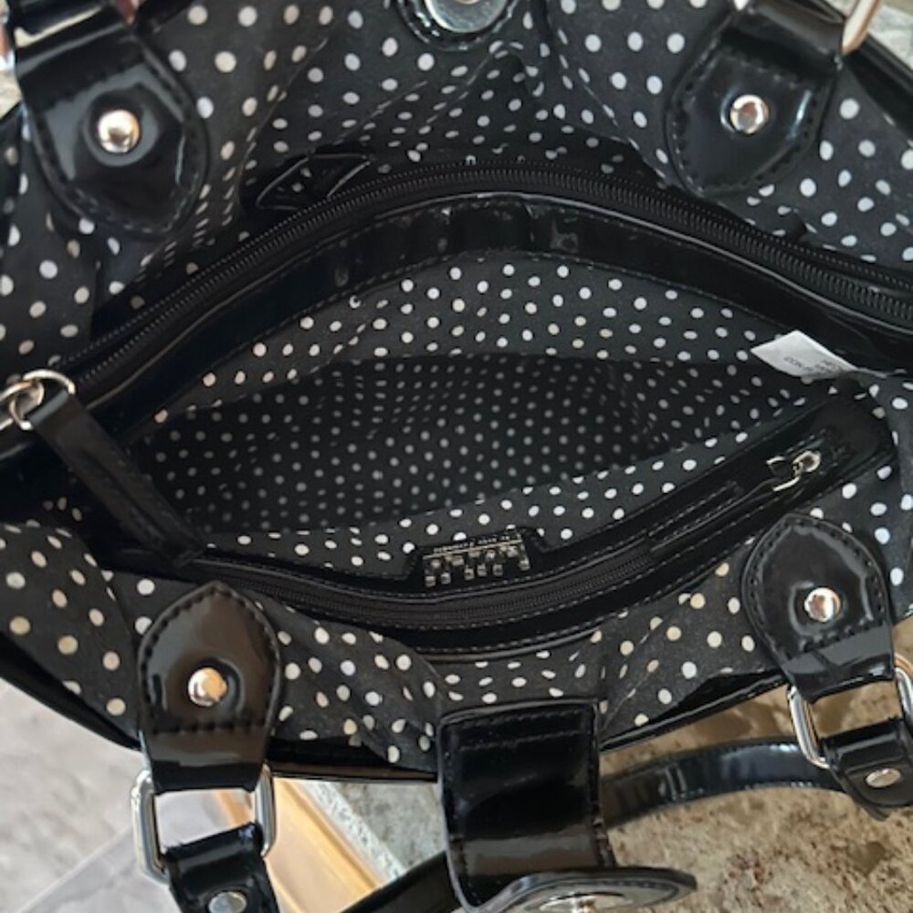 New W/O Tag Lulu Guinness Black with White London Landmarks Shoulder/Tote Bag - Picture 9 of 10